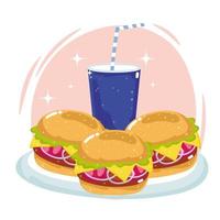 fast food burgers vector