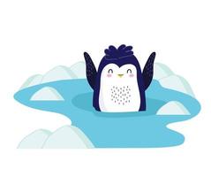 happy penguin water vector