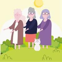 cute grandmothers cartoon vector