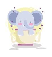 elephant inside cup vector