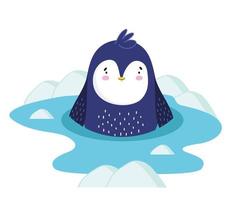 penguin in water vector