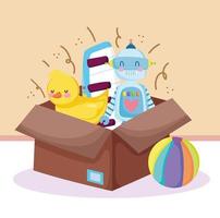 kids toys box vector