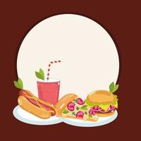 fast food dinner vector