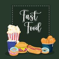 fast food lettering vector