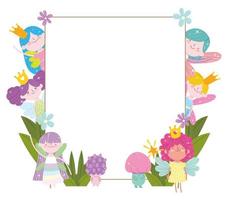 fairies cute card vector