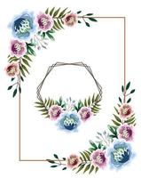 watercolor flowers cover vector