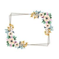 flowers square frame vector