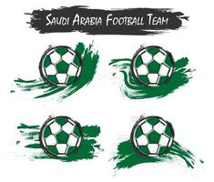 Set of Saudi arabia national football team symbol on isolated background . Watercolor paint style . Flat design . Vector for international world championship tournament cup 2018 .