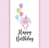 Birthday rabbit balloons vector