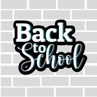 Back to School lettring on wall brick design vector