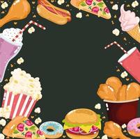 fast food background vector