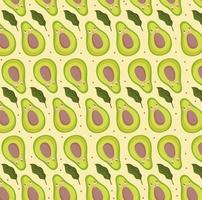 food pattern funny happy cartoon avocado fresh design vector