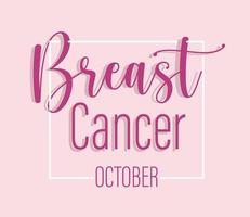 Breast cancer october handwritten text october month campaign vector