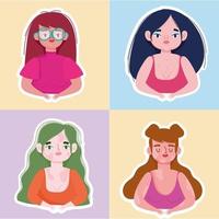 Perfectly imperfect, set diverse women characters vector