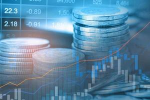 mercado de valores, inversión, comercio, financiero, gráfico de monedas y gráfico o forex para analizar el fondo de datos de tendencias de negocios de finanzas de ganancias.