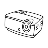 icono del proyector infocus. Doodle dibujado a mano o estilo de icono de contorno vector