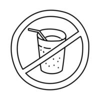 No Drinks Icon. Doodle Hand Drawn or Outline Icon Style vector