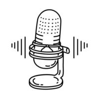 Voice Note Icon. Doodle Hand Drawn or Outline Icon Style vector