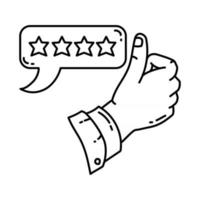 Client Feedback Icon. Doodle Hand Drawn or Outline Icon Style vector