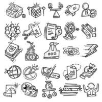 Business business icon hand drawn icon design, outline black, vector icon.