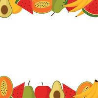 White background with fruit border vector