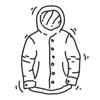 Hiking adventure jacket ,trip,travel,camping. hand drawn icon design, outline black, vector icon.