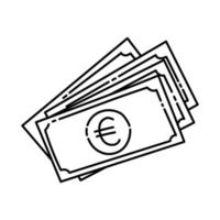 Euro Icon. Doodle Hand Drawn or Outline Icon Style vector