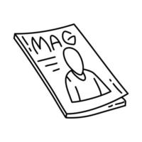 Magazine Icon. Doodle Hand Drawn or Outline Icon Style vector