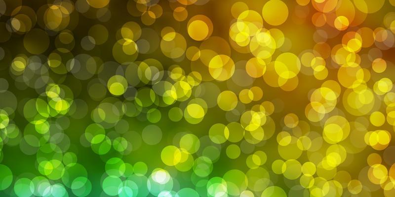 Light Blue, Yellow vector backdrop with dots. Modern abstract illustration with colorful circle shapes. Design for your commercials.