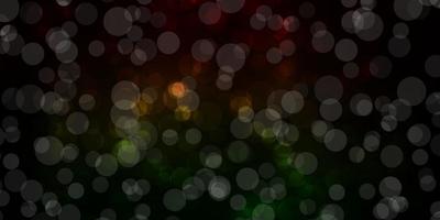 Dark Green, Red vector template with circles. Abstract colorful disks on simple gradient background. Pattern for wallpapers, curtains.