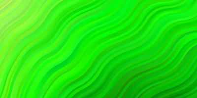 textura de vector verde claro con líneas torcidas. Ilustración abstracta con arcos degradados. patrón para anuncios, comerciales.