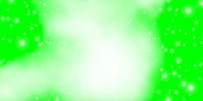 Light Green vector layout with bright stars.