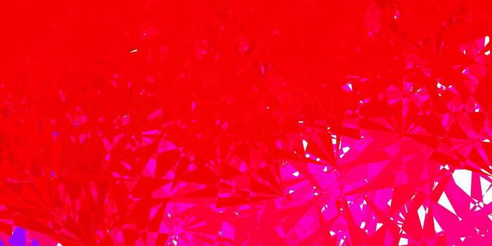 textura de vector rojo claro con triángulos al azar.