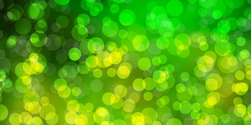 Light Green vector backdrop with dots. Glitter abstract illustration with colorful drops. Pattern for booklets, leaflets.