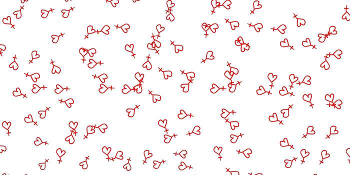 patrón de vector rojo claro con elementos de feminismo.