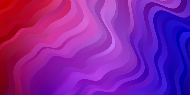 Light Blue, Red vector backdrop with curves. Bright illustration with gradient circular arcs. Best design for your ad, poster, banner.