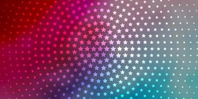 Light Blue, Red vector background with colorful stars. Colorful illustration in abstract style with gradient stars. Pattern for new year ad, booklets.