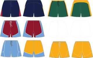 Ilustración de maquetas de pantalones cortos de rugby