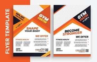 Free Gym fitness poster flyer pamphlet brochure cover design layout space for photo background, vector illustration template in A4 size