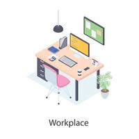 conceptos de lugar de trabajo y oficina vector