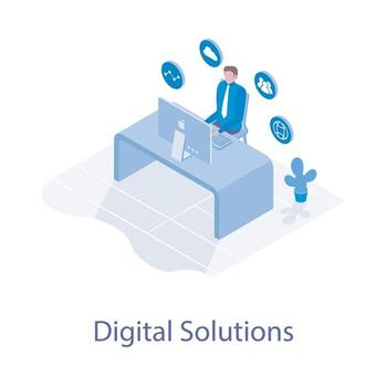 elementos de solución digital vector