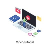 conceptos de videotutoriales vector