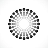 Black abstract vector circle frame halftone dots logo emblem design. Round border Icon using circle dots texture.Vector illustration EPS 10