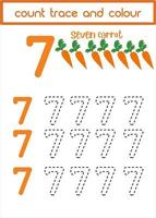 contar los rastros y el color de la zanahoria vector