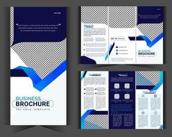 Tri fold Brochure Business template design and Modern creative profile blue gradient shapes.eps vector