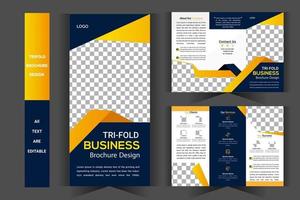 Plantilla de folleto tríptico negocio corporativo perfil moderno diseño de formas de degradado vectorial vector