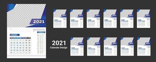 Plantilla de calendario de pared 2022 para empresa moderna de negocios corporativos de año nuevo con diseño creativo profesional vector