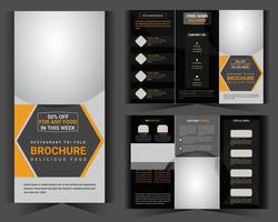 Restaurant Food Tri fold brochure template Design and Delicious fast food menu.eps vector