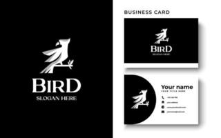 Bird Logo Template In Isolated Black Background Vector Illustration