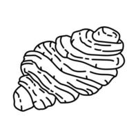 icono de franzbrotchen. Doodle dibujado a mano o estilo de icono de contorno vector